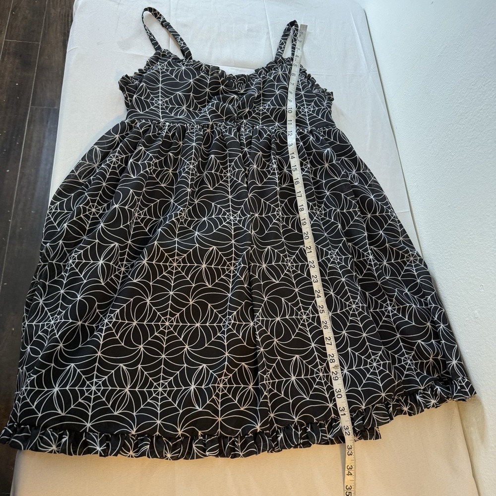 Sourpuss Spiderweb Dolly Babydoll Sleeveless Dress Women's Medium‎ Black Gothic - Picture 7 of 9